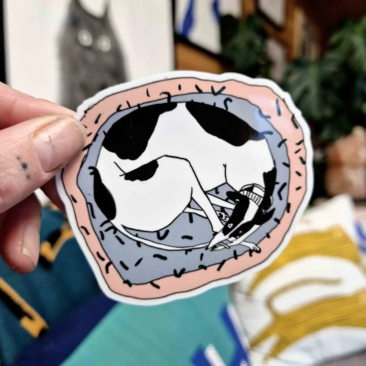 Black and white Dog Sticker